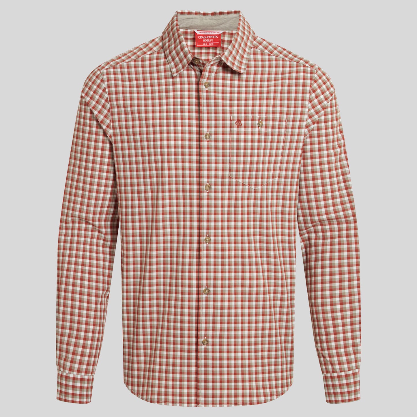Men's NosiLife Nuoro Check Long Sleeved Shirt | Red Beach Check