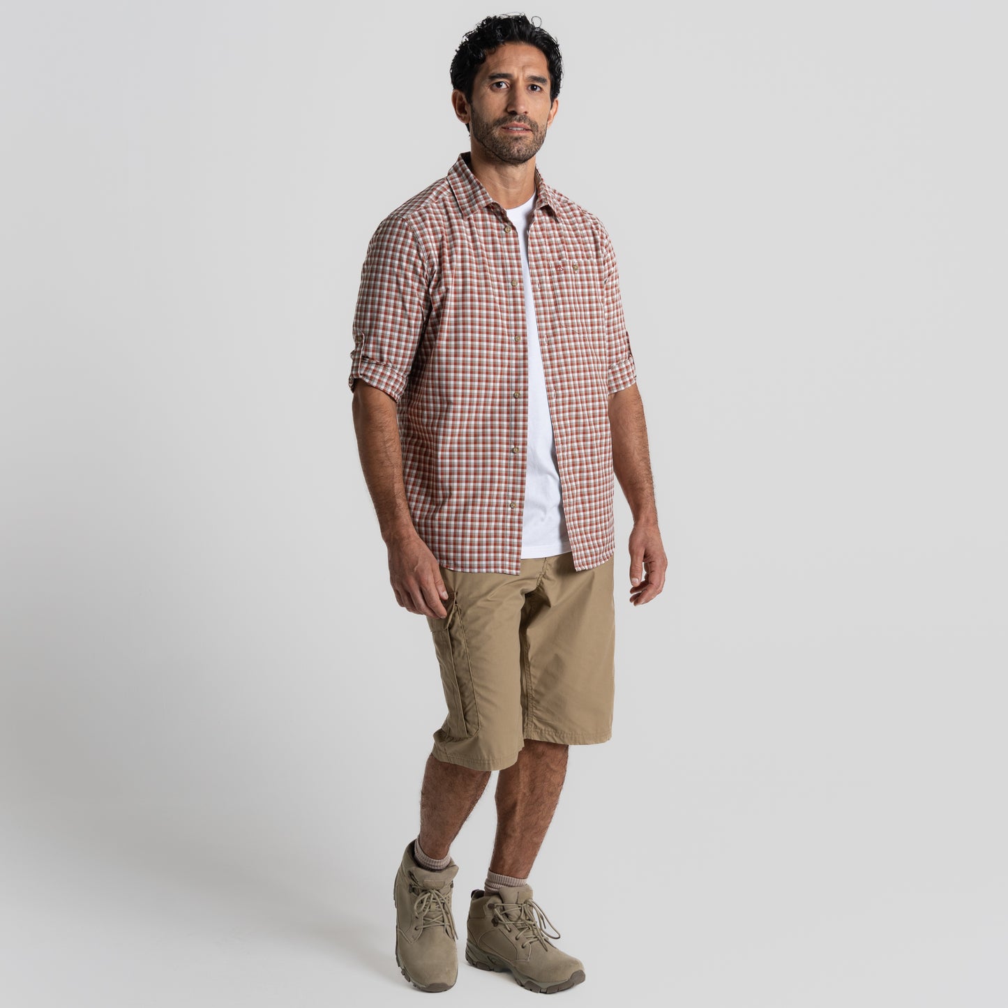 Men's NosiLife Nuoro Check Long Sleeved Shirt | Red Beach Check