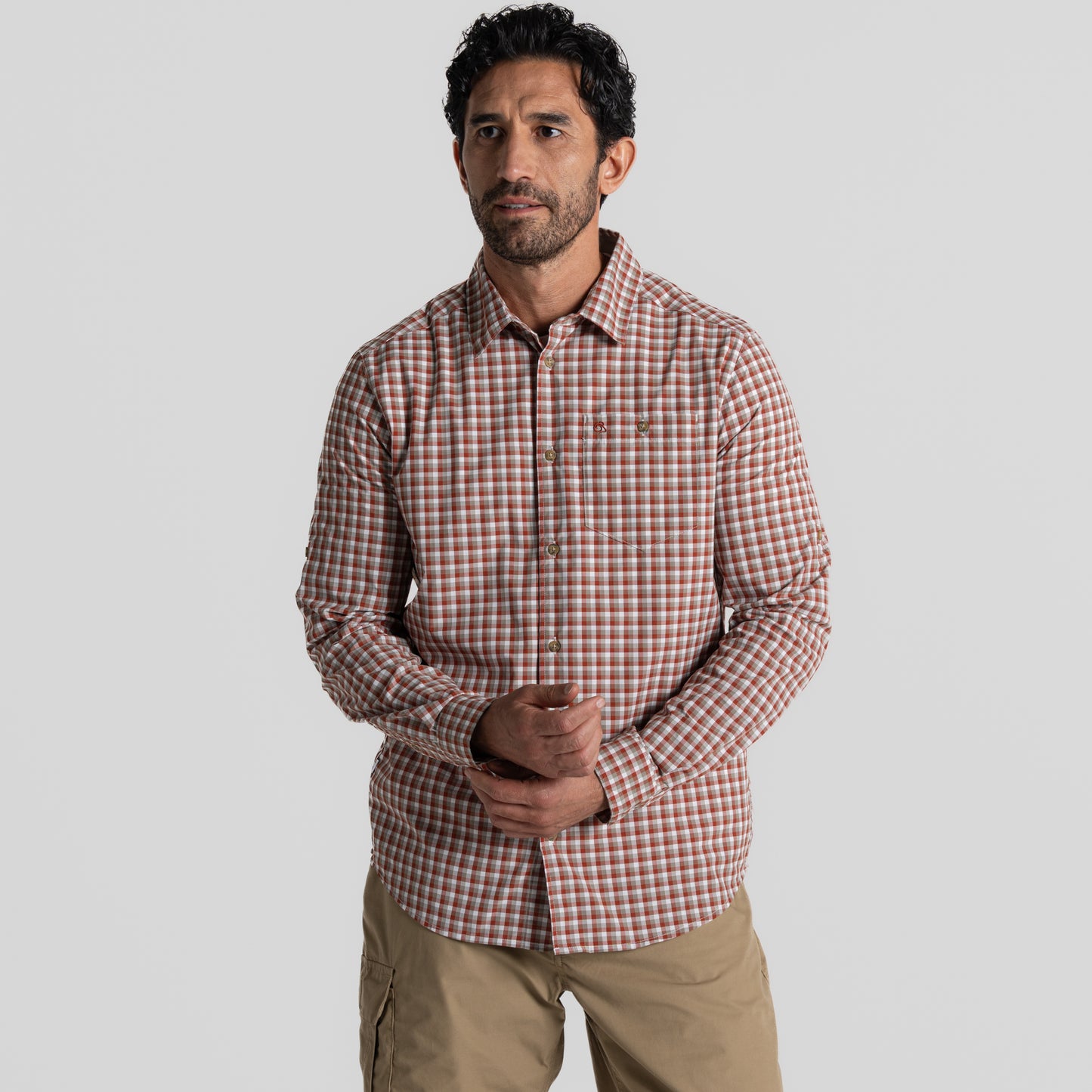 Men's NosiLife Nuoro Check Long Sleeved Shirt | Red Beach Check